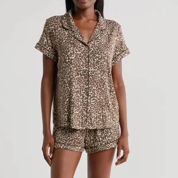 Nordstrom Short Pajamas, leopard spots - Picture 1 of 3